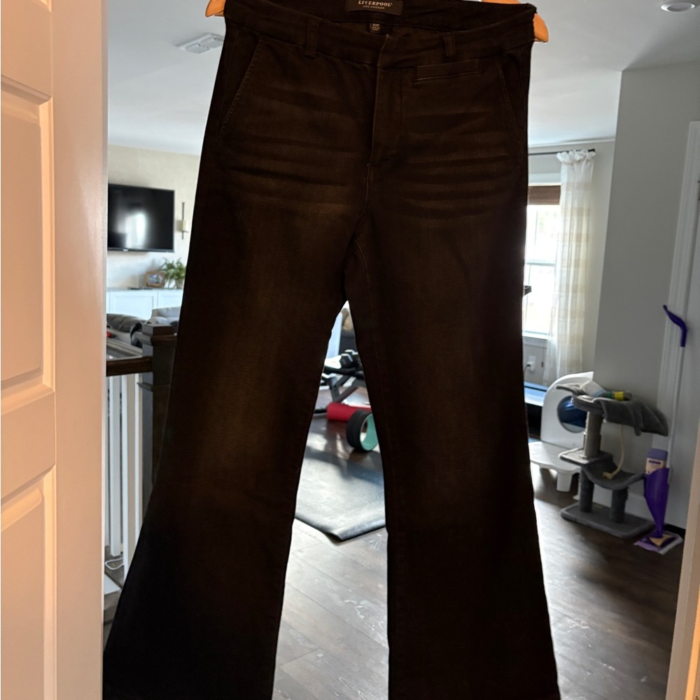 Liverpool Women's Black trouser style flare jeans
